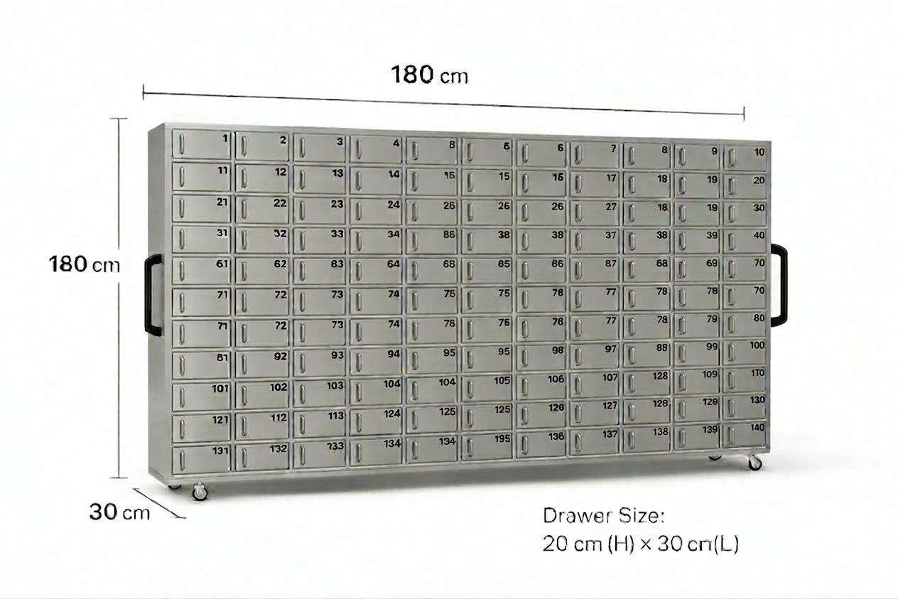 140-Drawer Scent Locker Cabinet