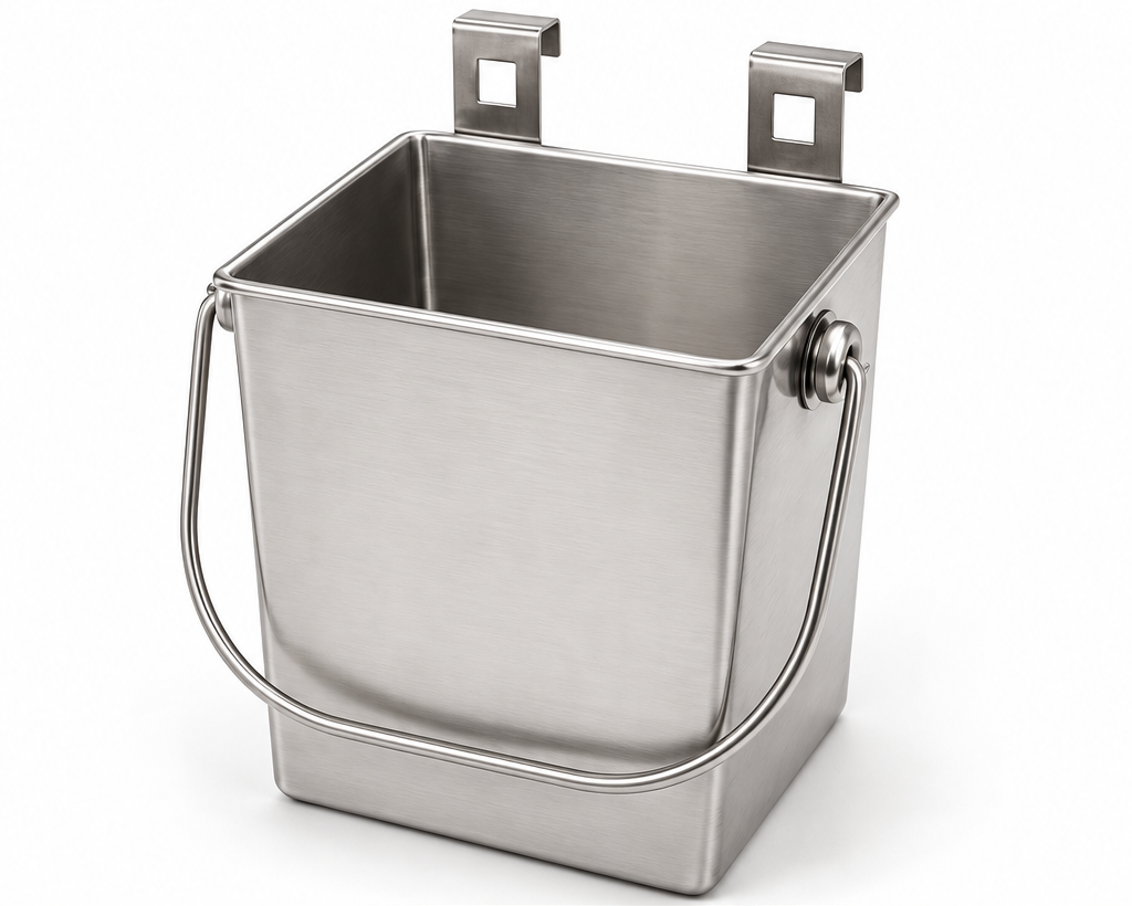 Stainless Steel Square Hanging Food & Water Container for K9 Kennels – SS304