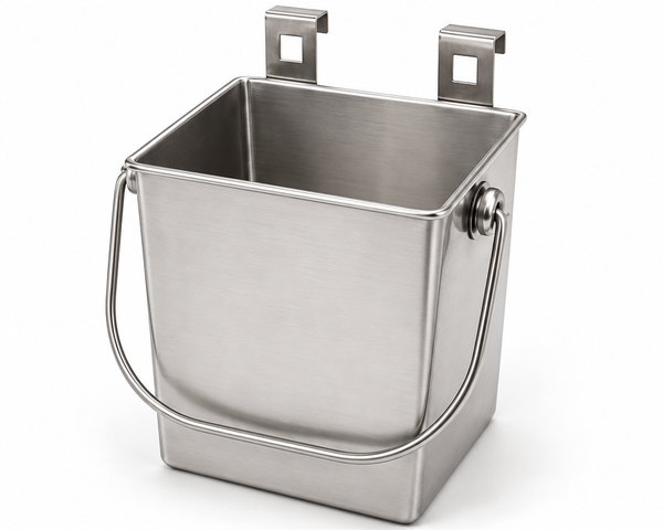 Stainless Steel Square Hanging Food & Water Container for K9 Kennels – SS304