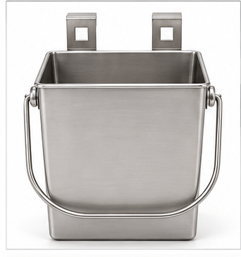 Stainless Steel Square Hanging Food & Water Container for K9 Kennels – SS304