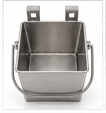 Stainless Steel Square Hanging Food & Water Container for K9 Kennels – SS304