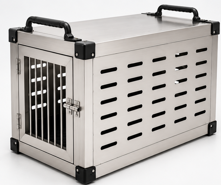 FITD Military Working Dog Kennel – Heavy-Duty SS304 Stainless Steel K9 Transport Crate