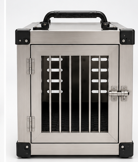 FITD Military Working Dog Kennel – Heavy-Duty SS304 Stainless Steel K9 Transport Crate