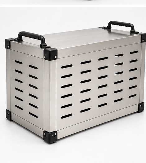 FITD Military Working Dog Kennel – Heavy-Duty SS304 Stainless Steel K9 Transport Crate