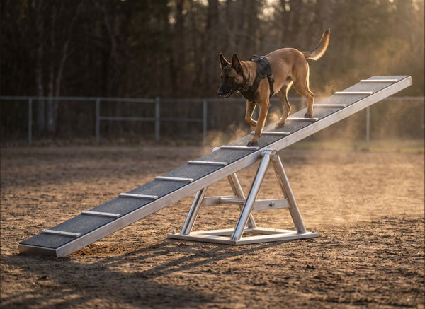 Professional SS304 Stainless Steel Dog Agility Seesaw – Competition-Grade Teeter with Anti-Slip Surface