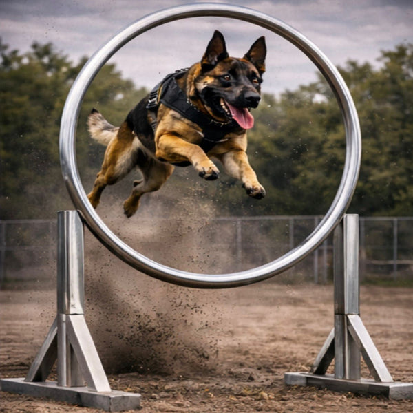 Stainless Steel Ring Jump – Professional K9 Agility Hoop Obstacle