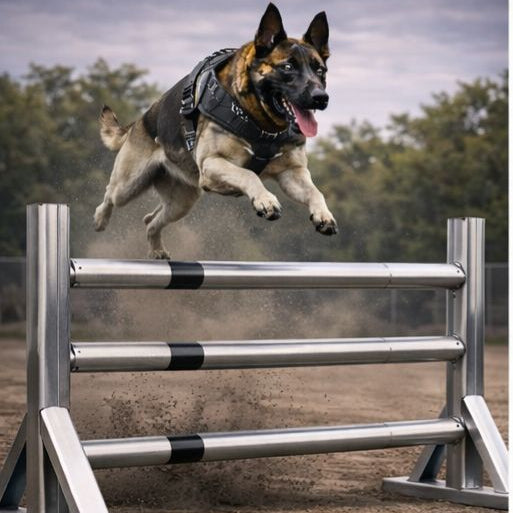 Stainless Steel Dog Agility Hurdle – Adjustable K9 Training Jump