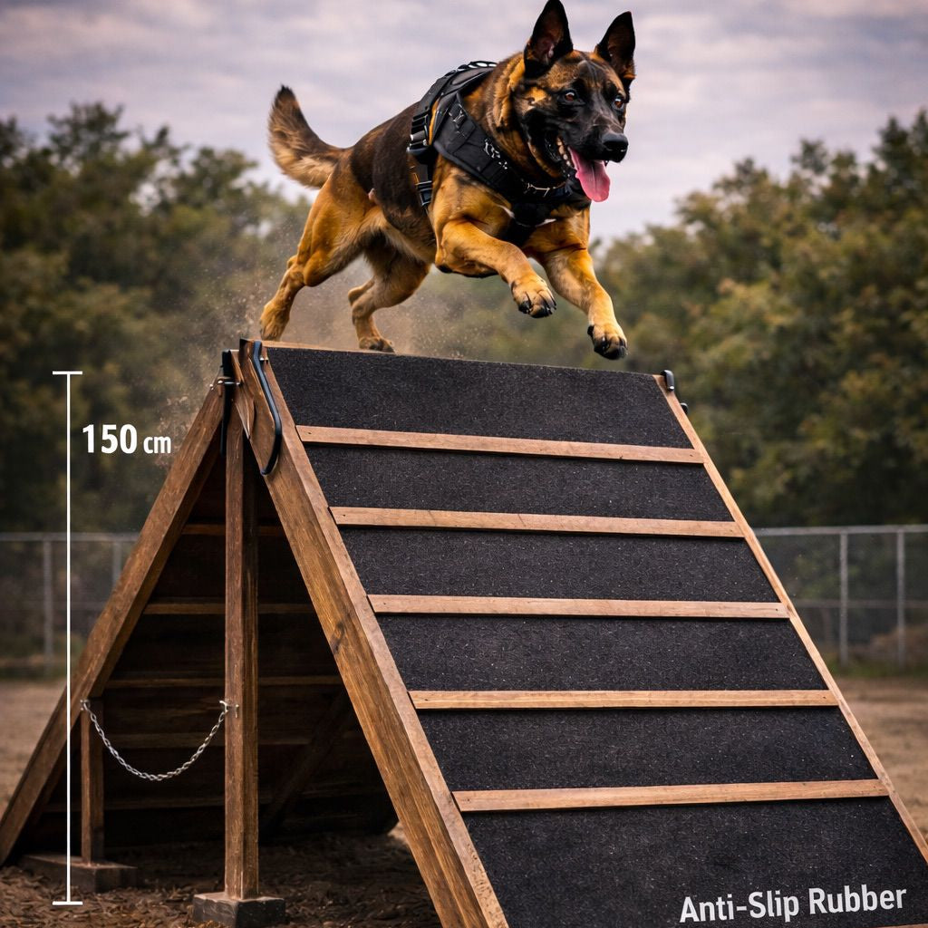 Wooden A-Frame Dog Agility Obstacle – Professional K9 Climbing Ramp