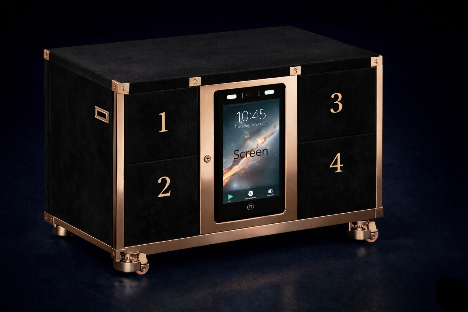 Blue Velvet & Rose Gold Premium Smart Locker