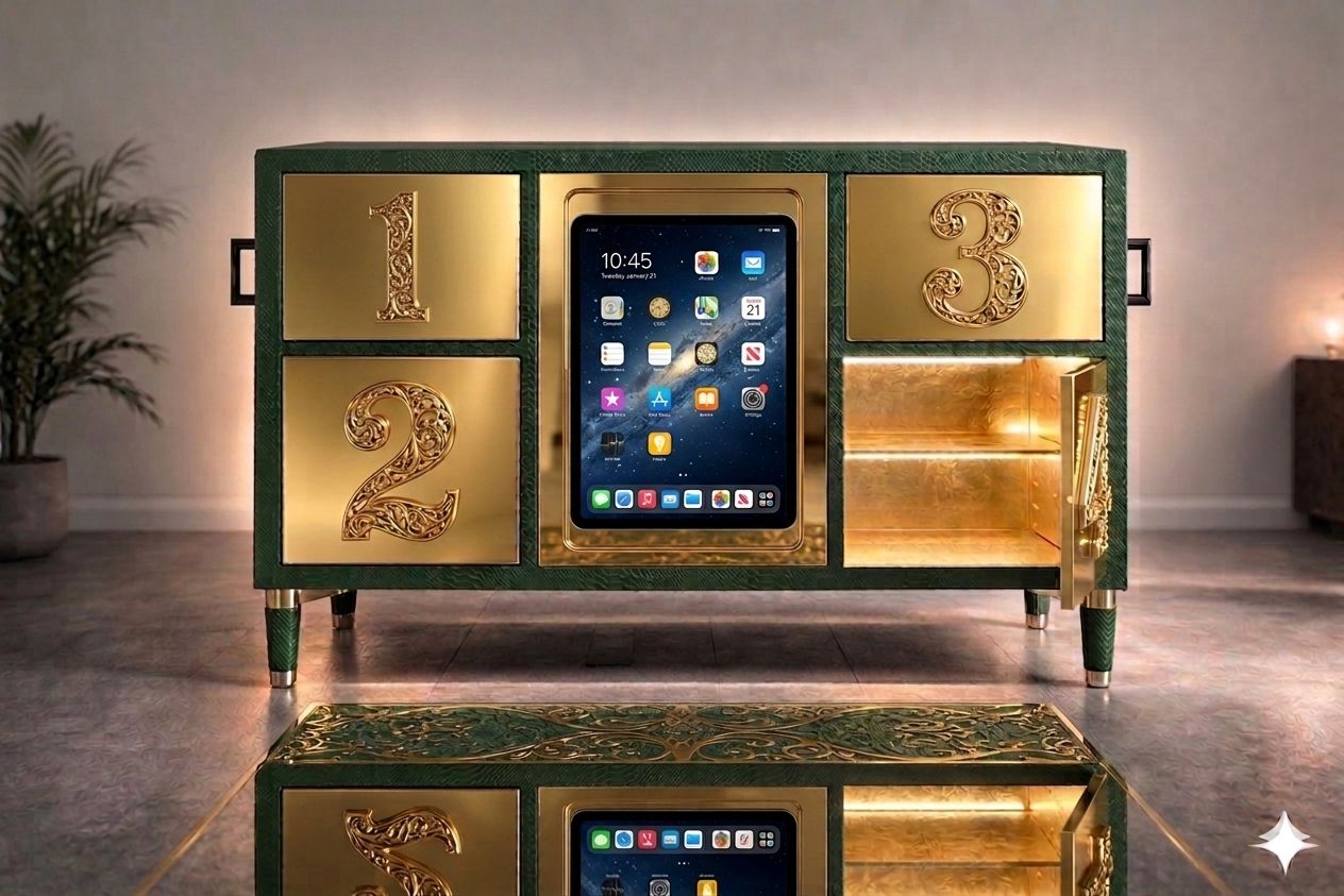 Blue Velvet & Rose Gold Premium Smart Locker