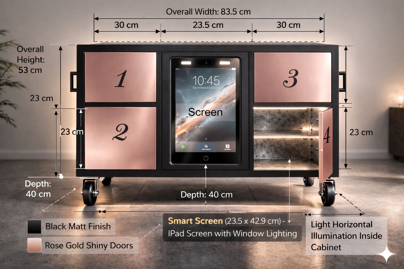Blue Velvet & Rose Gold Premium Smart Locker